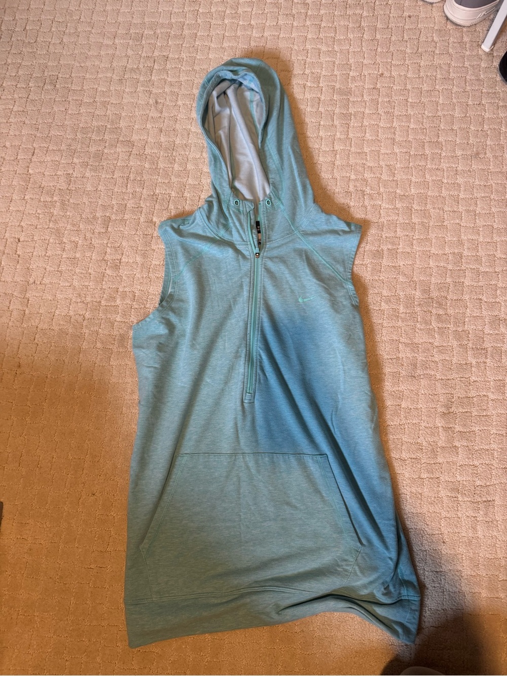 Nike Sleeveless Hooded Tunic in Light Teal